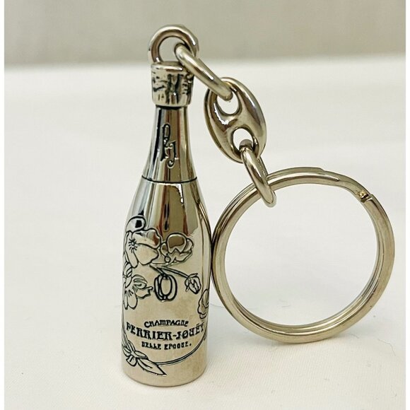 Perrier Jouet Accessories - Perrier-Jouet Champagne Bottle Keychain - Silver Tone Floral Design